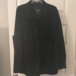 VTG black 100% suede leather Shacket jacket SZ 2X plus size western country